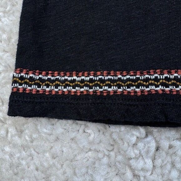 Garnet Hill Organic Linen Black Embroidered Beach Cover Up Dress - Picture 7 of 11